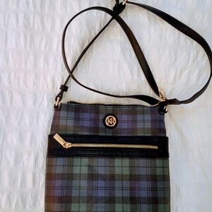Kim Rogers Tartan Monogrammed Crossbody Bag